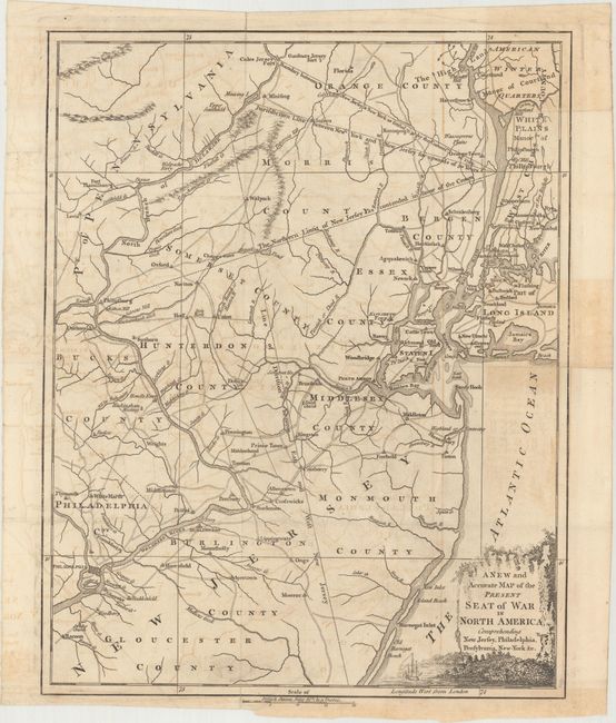 A New and Accurate Map of the Present Seat of War in North America, Comprehending New Jersey, Philadelphia, Pensylvania, New-York &c.