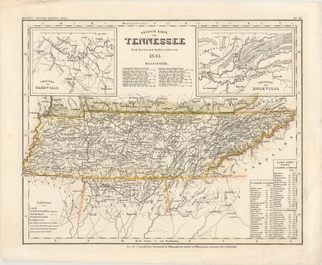 Neueste Karte von Tennessee nach den Bessten Ouellen Verbessert