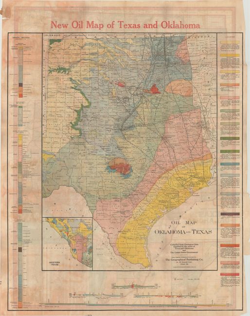 Oil Map of Oklahoma and Texas [on verso] Texas and Oklahoma