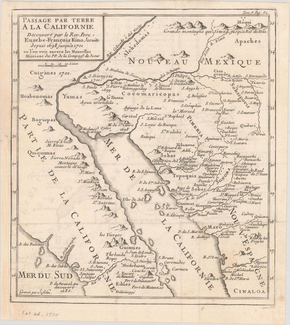 Passage par Terre a la Californie Decouvert par le Rec. Pere Eubsebe-Francois Kino Jesuite...