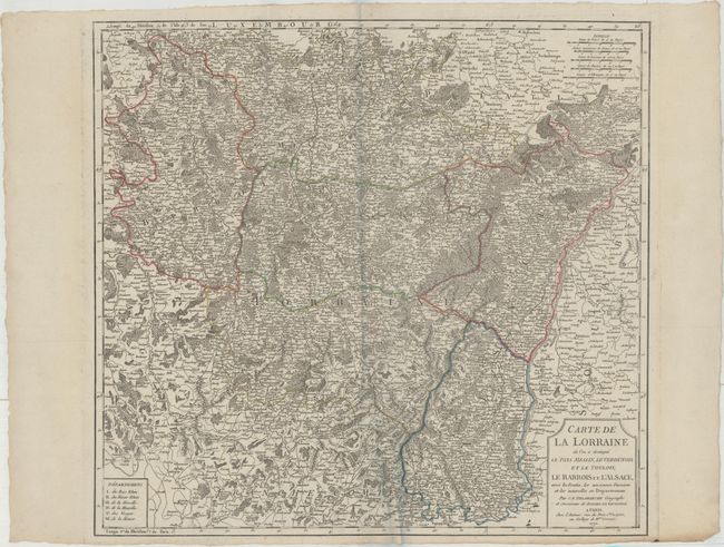 Carte de la Lorraine ou l'on a Distingue le Pays Messin, le Verdunois et les Toulois; le Barrois et l'Alsace...