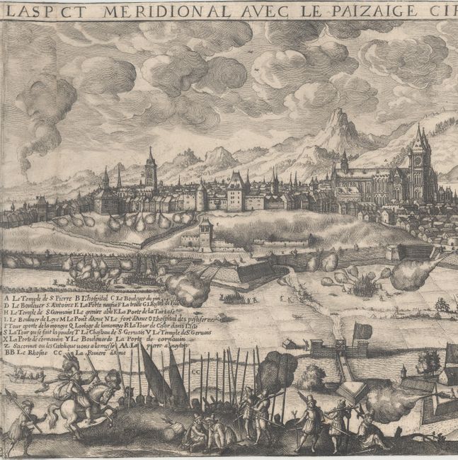 L Ancienne et Importante Ville de Genesve Reprsentee au Naurel en l Aspct Meridional avec le Paizaige Circonvoizin 1640