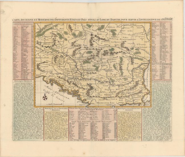 Carte Ancienne et Moderne des Differents Etats et Pais Situez au Long du Danube, pour Servir a l'Intelligence de l'Histoire