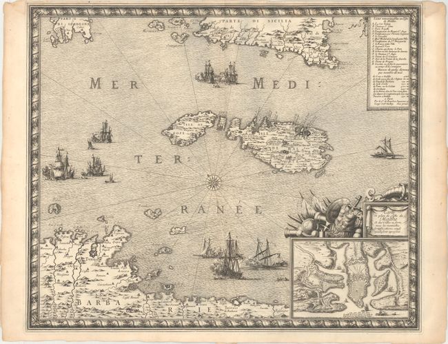 Carte et Plan de l'Isle de Malthe et des Villes et Forts avec les Nouvelles Fortiffications Ainsy quelle sont Apresent