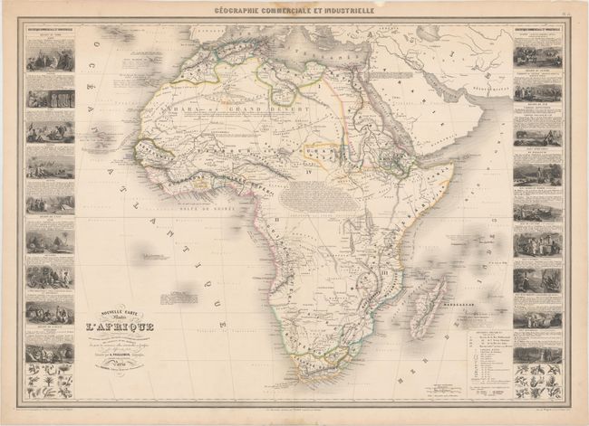 Nouvelle Carte Illustre de l'Afrique Presentant les Grandes Divisions Physiques, la Distribution Geographique des Vegetaux et des Mineraux...