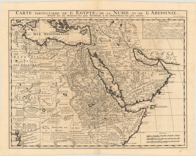 Carte Particuliere de l'Egypte, de la Nubie et de l'Abyssinie, Dressee sur les Memoires les Plus Nouveaux, & les Observations les Plus Exactes