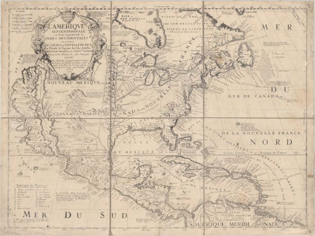 L'Amerique Septentrionale, ou la Partie Septentrionale des Indes Occidentales ou se Trouve le Canada ou Nouvelle France la Floride la Virginie les Isles Antilles...