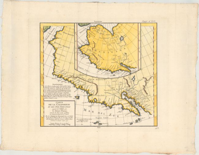 Carte de la Californie et des Pays Nord-Ouest Separes de l'Asie par le Detroit d'Anian...