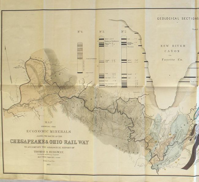 Map Showing the Economic Minerals Along the Route of the Chesapeake & Ohio Rail Way to Accompany the Geological Report of Thomas S. Ridgway... [with report]