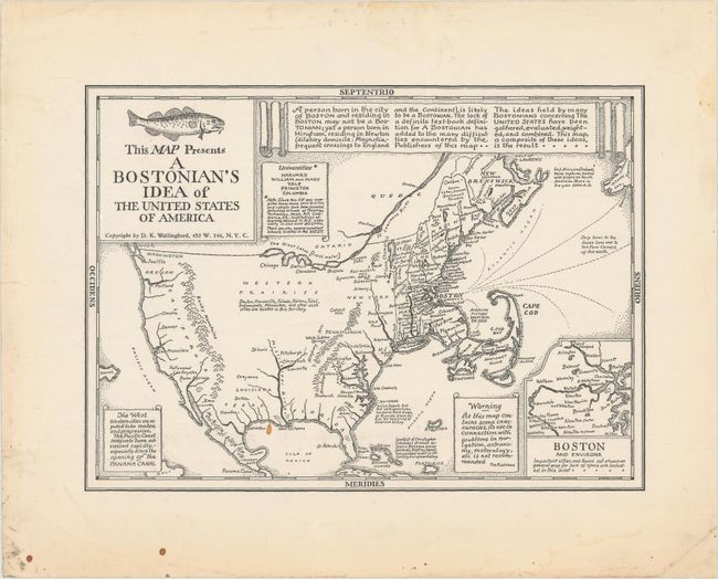 This Map Presents a Bostonian's Idea of the United States of America