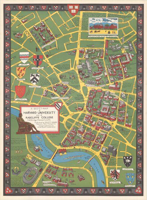 A Scott-Map of Harvard University and of Radcliffe College... [together with] ... Boston Massachusetts [and] ... Concord Massachusetts... [and] ... the White Mountains of New Hampshire [and] Salem Massachusetts