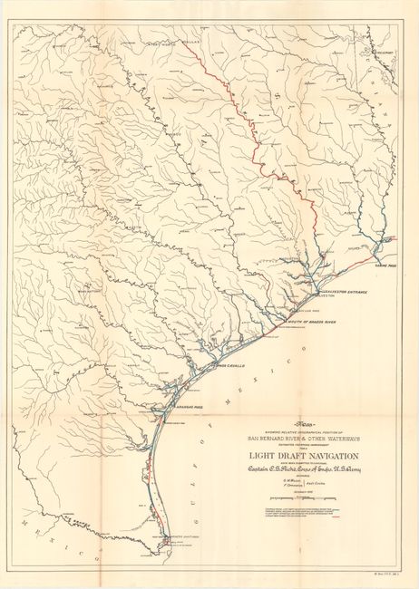 Map Showing Relative Geographical Position of San Bernard River & Other Waterways... [together with] San Bernard River, Texas, Showing Possible Connection with Brazos River... [and] Brazos River, Texas from the Mouth to Waco