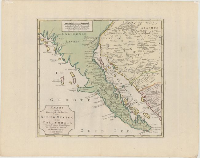 Kaart van het Westelyk Gedeelte van Nieuw Mexico en van California Volgens de Laatste Ontdekkingen der Jesuiten en Anderen