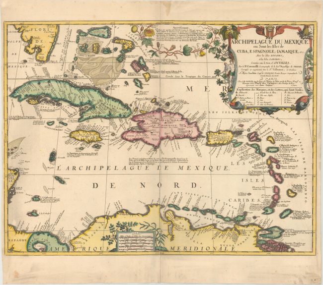 Archipelague du Mexique. Ou sont les Isles de Cuba, Espagnole, Iamaique, etc. avec les Isles Lucayes, et les Isles Caribes, Connues sous le Nom d'Antilles