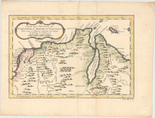 Carte des Provinces de Cartagene, S Marthe et Venezuela pour Servir a l'Histoire Generale des Voyages