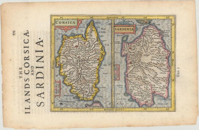 Corsica [on sheet with] Sardinia [together with] Sicilia
