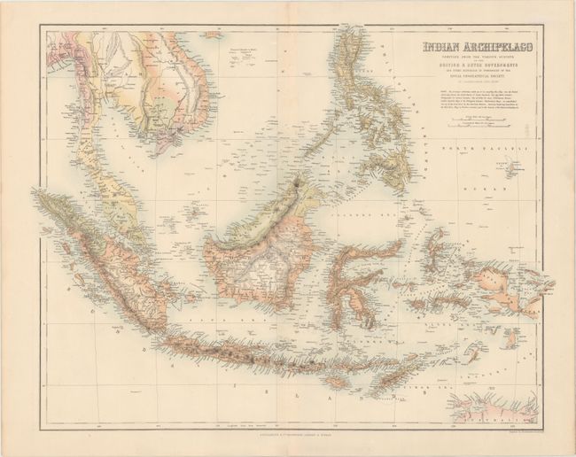 Indian Archipelago Compiled from the Various Surveys of the British & Dutch Governments and Other Materials in Possession of the Royal Geographical Society
