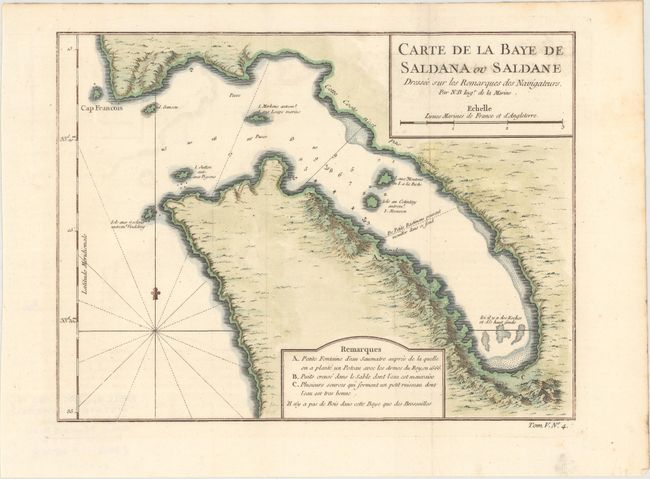 Carte de la Baye de Saldana ou Saldane Dressee sur les Remarques des Navigateurs