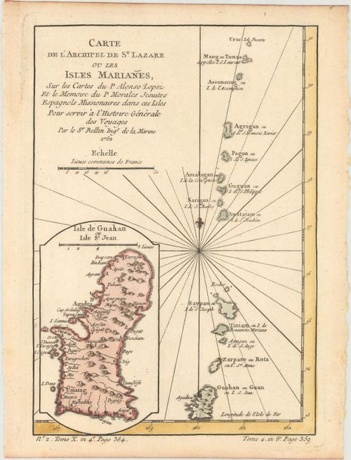 Carte de l'Archipel de St. Lazare ou les Isles Marianes, sur les Cartes du P. Alonso Lopez et le Memoire du P. Morales Jesuites Espagnols Missionaires...