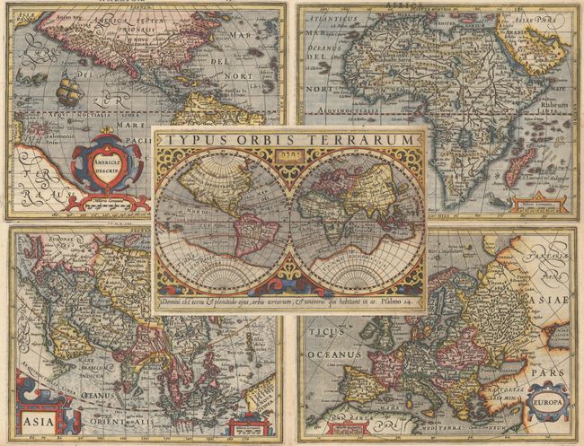 Typus Orbis Terrarum [in set with] Americae Descrip. [and] Africae Descriptio [and] Asia [and] Europa