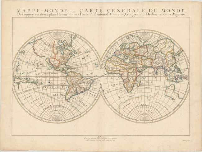 Mappe-Monde, ou Carte Generale du Monde; Dessignee en Deux Plan-Hemispheres...