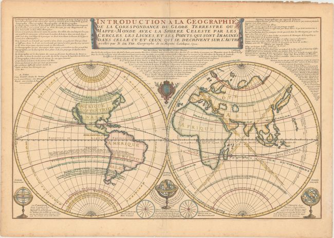 Introduction a la Geographie de la Corespondance du Globe Terrestre ou Mappe-Monde avec la Sphere Celeste par les Cercles, les Lignes, et les Points...