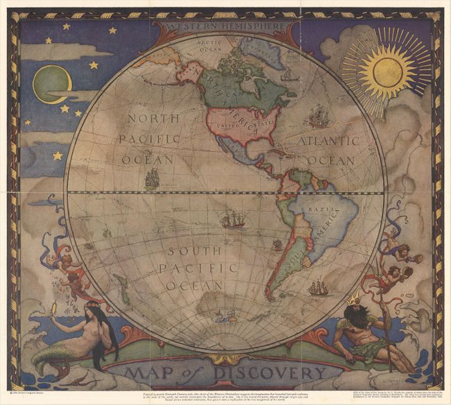 Western Hemisphere - Map of Discovery [and] Eastern Hemisphere - Map of Discovery