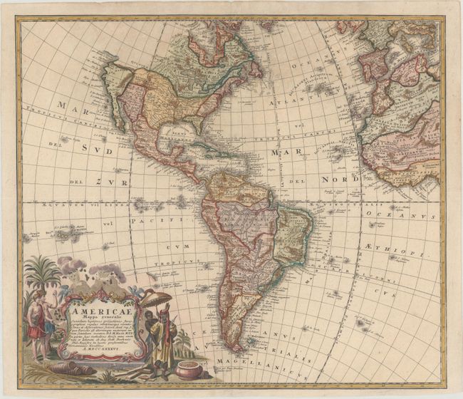 Americae Mappa Generalis Secundum Legitimas Projectionis Stereographicae Regulas Relationesque Recentissimas et Observationes...