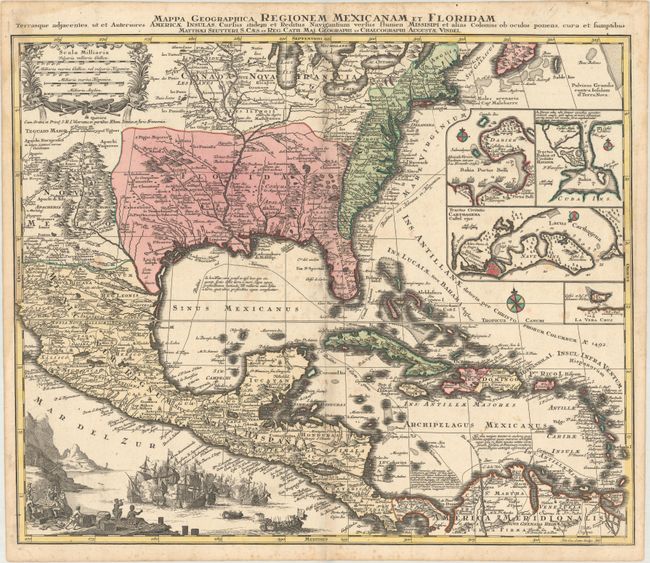 Mappa Geographica Regionem Mexicanam et Floridam Terrasque Adjacentes, ut et Anteriores Americae Insulas...