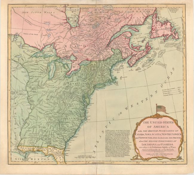 The United States of America with the British Possessions of Canada, Nova Scotia, New Brunswick and Newfoundland Divided with the French, Also the Spanish Territories of Louisiana and Florida...