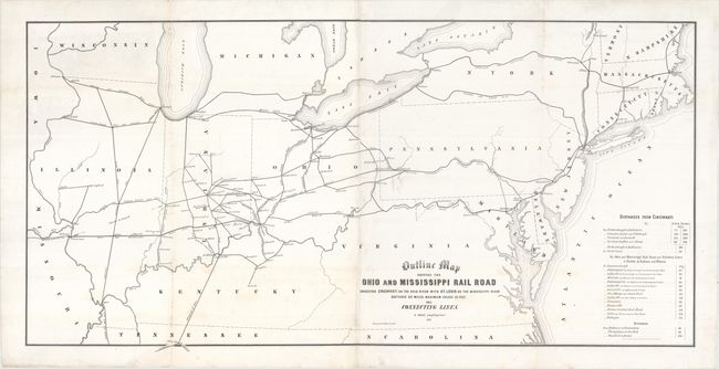 Outline Map Shewing the Ohio and Mississippi Rail Road Connecting Cincinnati on the Ohio River with St. Louis on the Mississippi River...