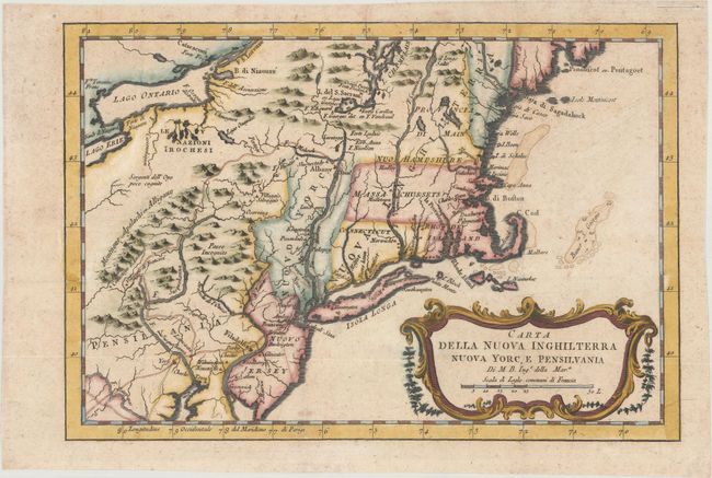 Carta della Nuova Inghilterra Nuova Yorc, e Pensilvania