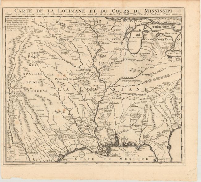 Carte de la Louisiane et du Cours du Mississipi Dressee sur un Grand Nombre de Memoires Entrau Tres sur Ceux de Mr. le Maire