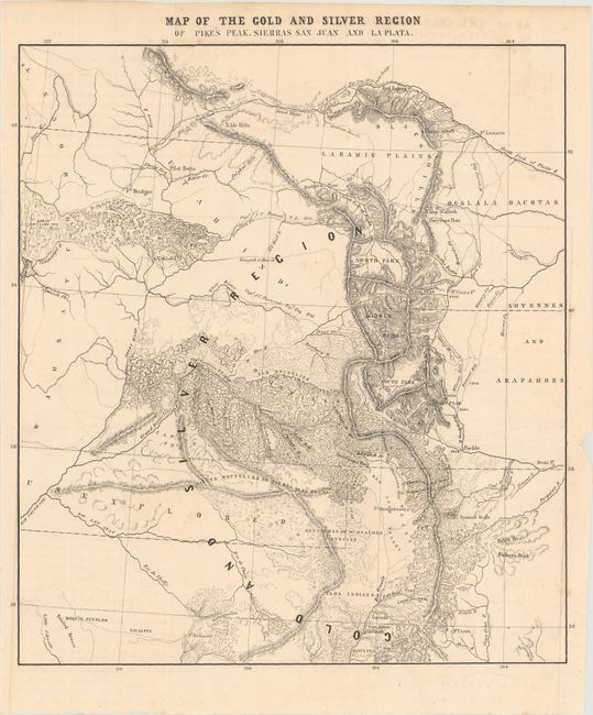 Map of the Gold and Silver Region of Pike's Peak, Sierras San Juan and La Plata