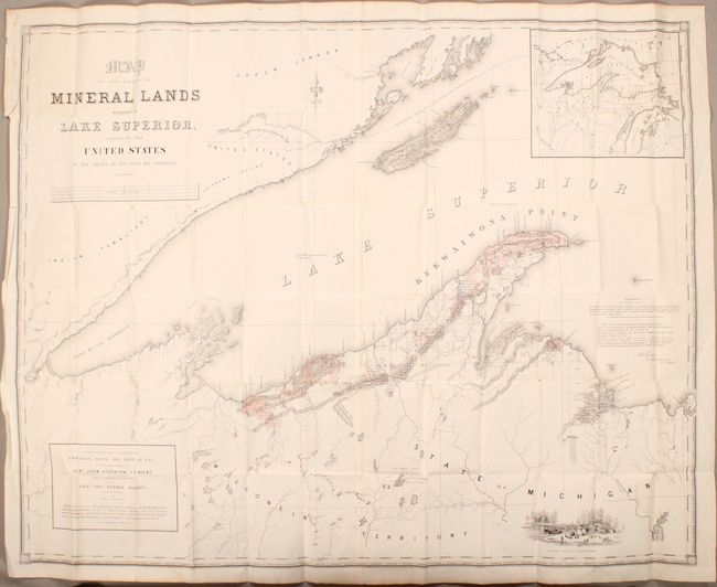 Map of That Part of Mineral Lands Adjacent to Lake Superior, Ceded to the United States by the Treaty of 1842 with the Chippewas [with report]