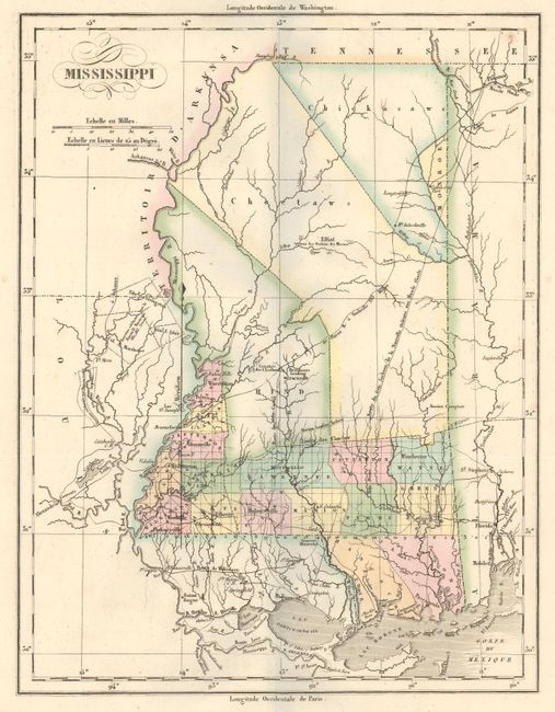 Carte Geographique, Statistique et Historique du Mississipi