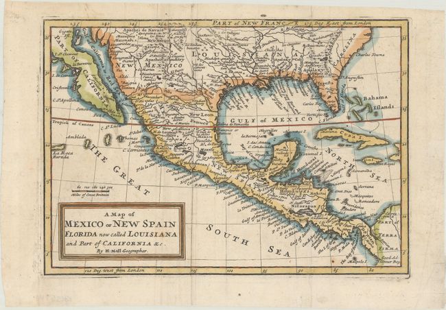 A Map of Mexico or New Spain Florida Now Called Louisiana and Part of California &c.