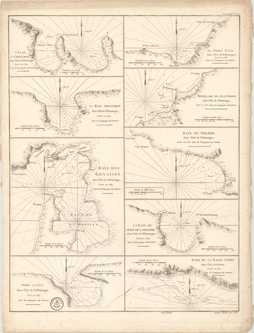 L'Anse a Chouchou... [on sheet with] Le Port Paix... [and] La Baye Moustique... [and] Mouillage de Jean-Rabel... [and] Baye des Gonayves... [and] Baye de Tiburon... [and] ... Fond de La Grange... [and] Port a l'Ecu... [and] Rade de la Basse-Terre...