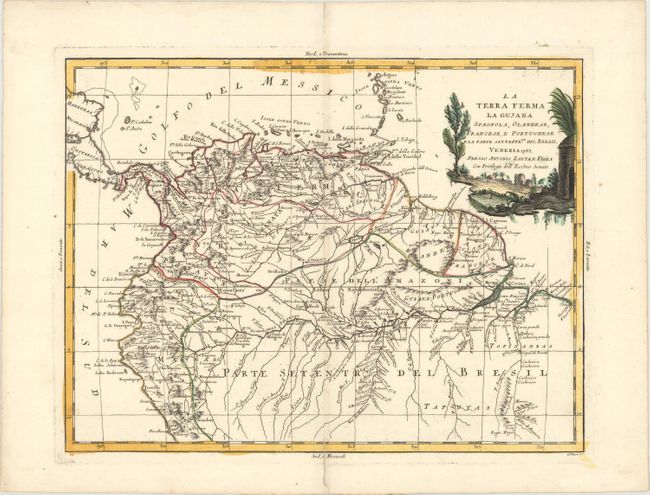 La Terra Ferma la Gujana Spagnola, Olandese, Francese, e Portughese e la Parte Settentrle. del Bresil