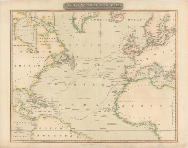Chart of North Atlantic Ocean with Tracks of the Shipping to West Indies, North America &cc.