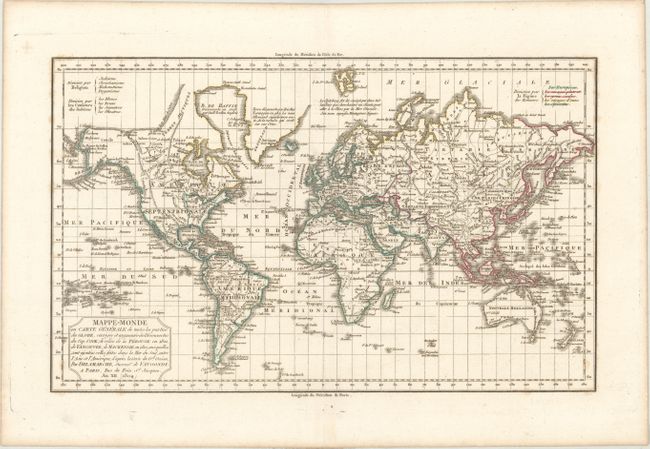 Mappe-Monde ou Carte Generale de Toutes les Parties du Globe, Corrigee et Augmentee des Decouvertes du Cap. Cook, de Celles de la Perouse en 1801...