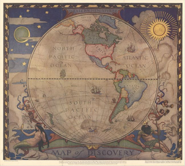 Western Hemisphere - Map of Discovery [in set with] Eastern Hemisphere - Map of Discovery