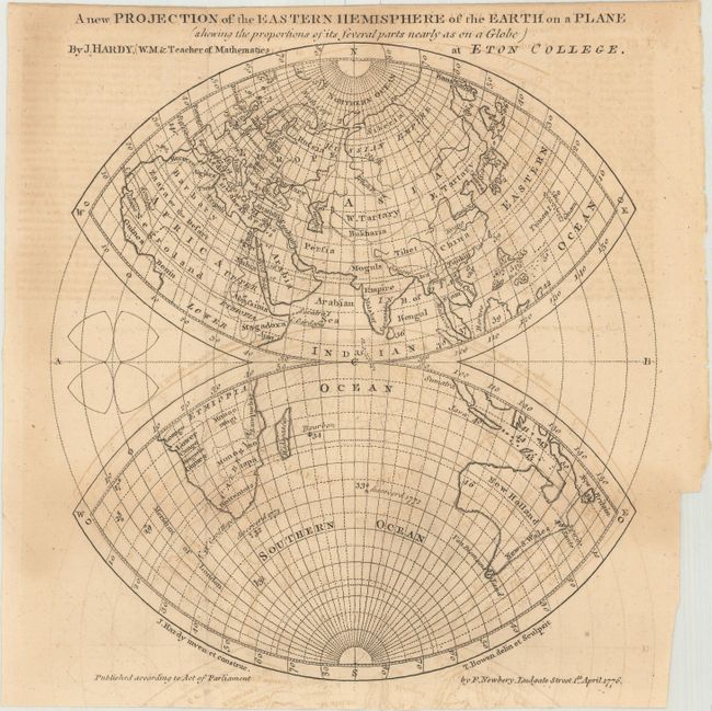 A New Projection of the Eastern Hemisphere of the Earth on a Plane (Shewing the Proportions of Its Several Parts Nearly as on a Globe)