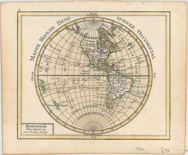 Mappe Monde Hemisphere Occidental