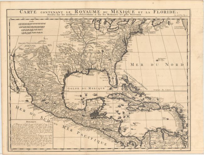 Carte Contenant le Royaume du Mexique et la Floride, Dressez sur les Meilleures Observations & sur les Memoires les Plus Nouveaux