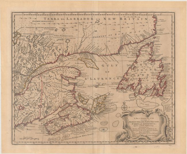 A New & Accurate Map of the Islands of Newfoundland, Cape Briton, St. John and Anticosta; Together with the Neighbouring Countries of Nova Scotia, Canada &c...