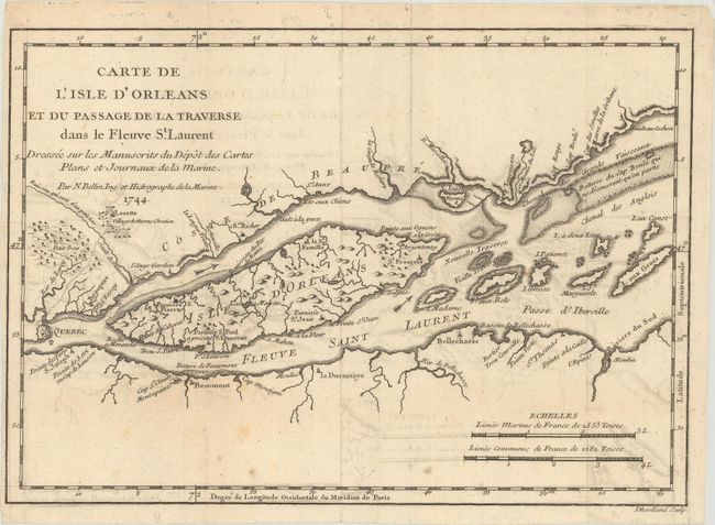 Carte de l'Isle d'Orleans et du Passage de la Traverse dans le Fleuve St. Laurent Dressee sur les Manuscrits du Depot des Cartes Plans et Journaux de la Marine