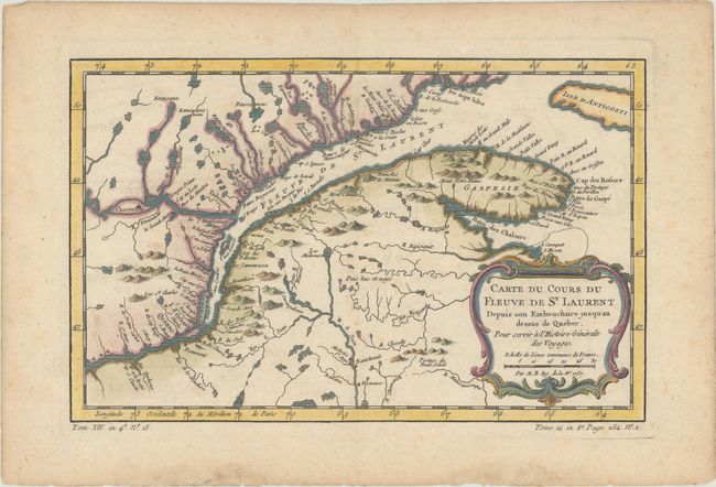 Carte du Cours du Fleuve de St. Laurent Depuis son Embouchure Jusqu'au Dessus de Quebec. Pour Servir a l'Histoire Generale des Voyages