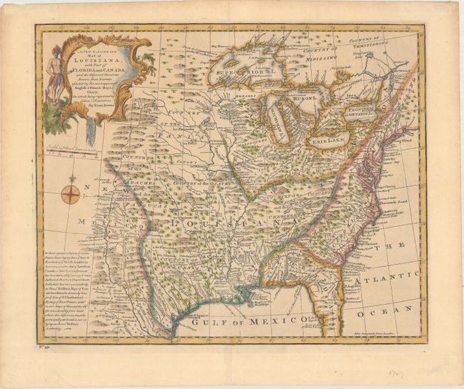 A New & Accurate Map of Louisiana, with Part of Florida and Canada, and the Adjacent Countries. Drawn from Surveys, Assisted by the Most Approved English & French Maps & Charts...