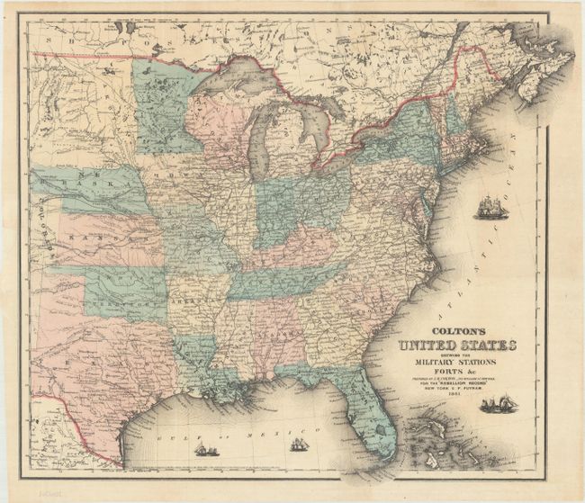 Colton's United States Shewing the Military Stations Forts &c